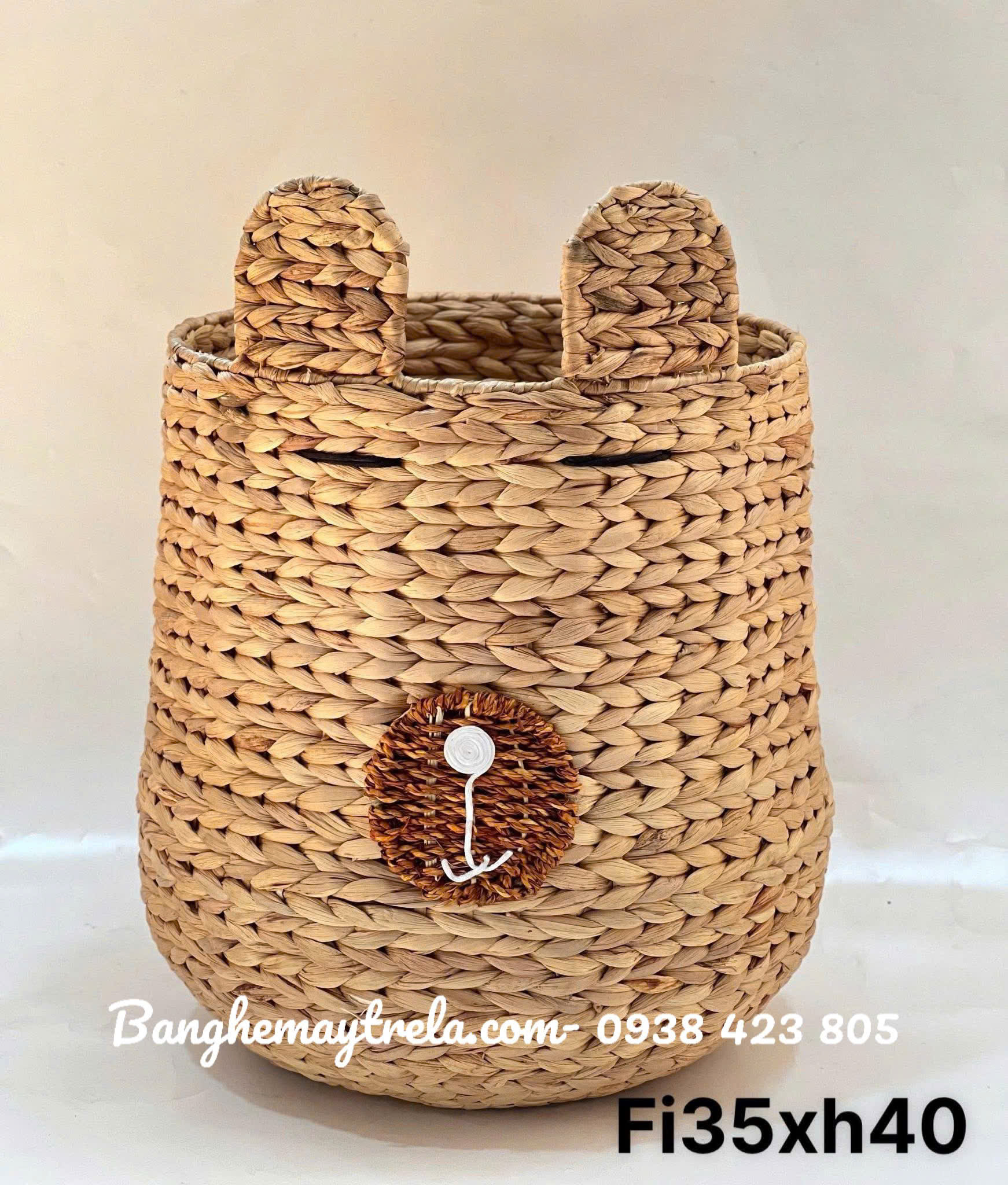 Sọt đựng đồ mây tre đan hình gấu